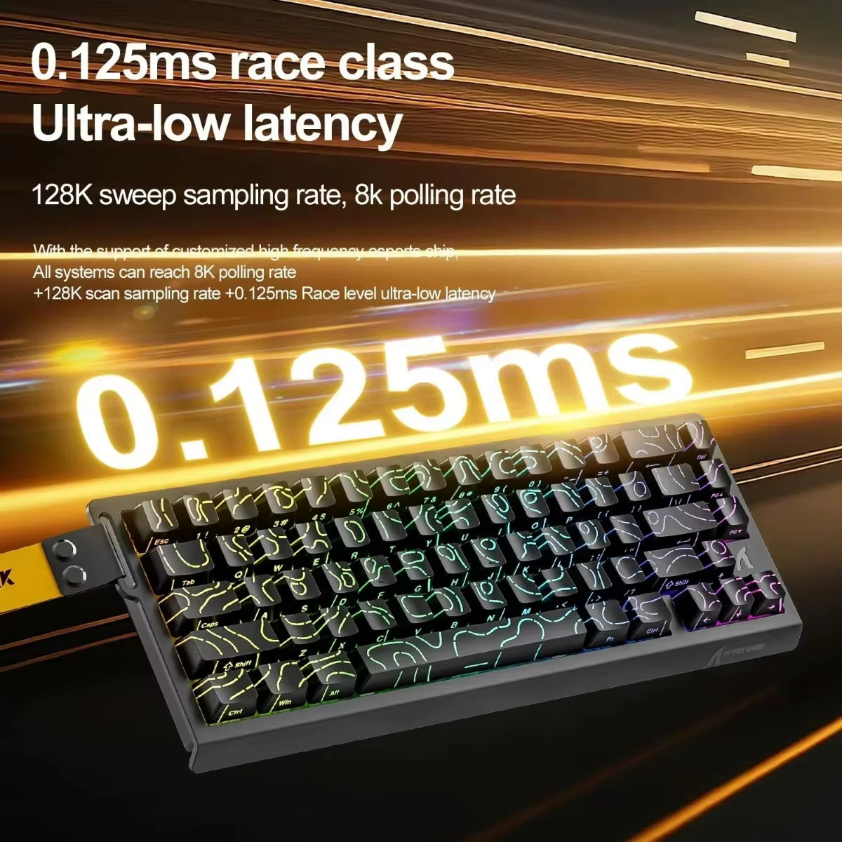 ATTACK SHARK X68HE Wired Gaming Keyboard Magnetic Switch RGB 8K E-Sports Mechanical Keyboard 0.01Mm RT Accuracy 128K Scan Rate