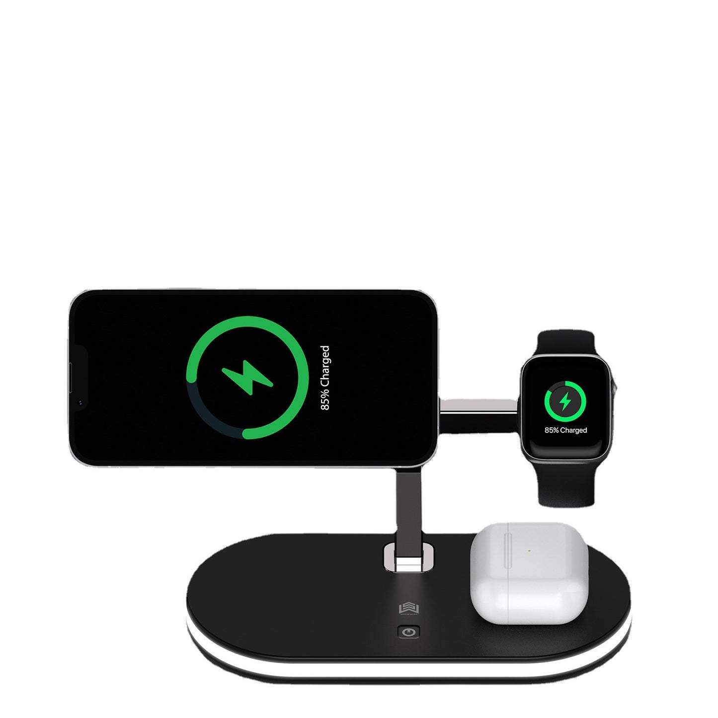 Magnetic Wireless Charging Station – Triple Device Support + Soft Night Light