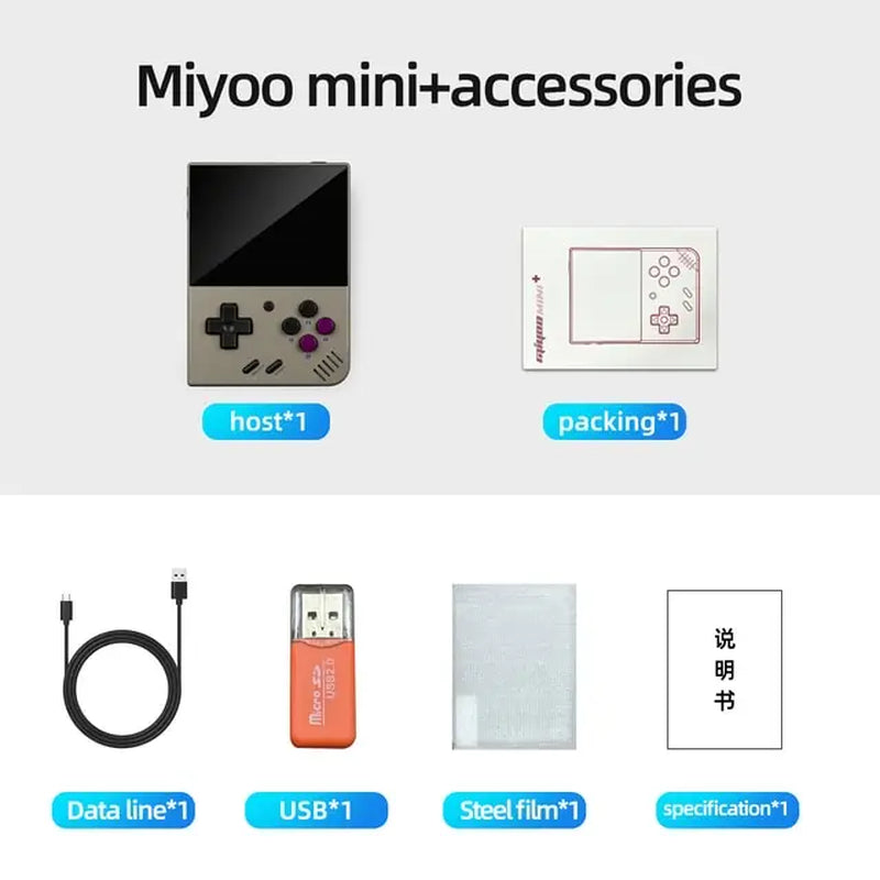Mini+ V2 Retro Handheld Game Console – 3.5'' IPS Screen, Linux System, Classic Games
