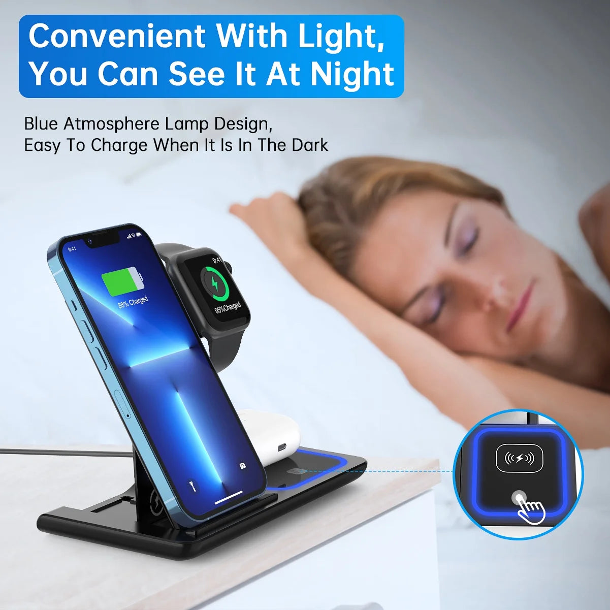 3-in-1 Wireless Charging Station – iPhone, Watch, AirPods
