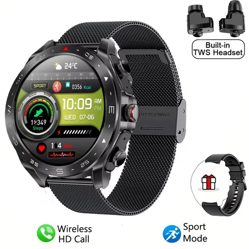 T95 Smartwatch with Built-In TWS Noise Cancelling Earbuds