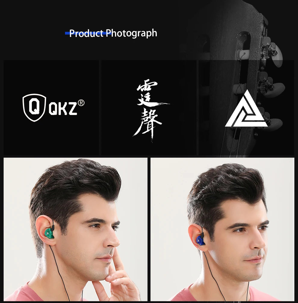 QKZ AK6 Earphones – HiFi Sound, Extra Bass, Copper Driver, Mic for Music & Sports