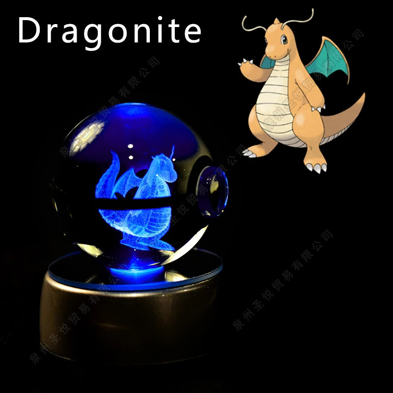 Pokémon LED Crystal Ball – 3D Glass Pokéball Lamp with Pikachu, Mewtwo, Charizard & More, COLLECT THEM ALL!