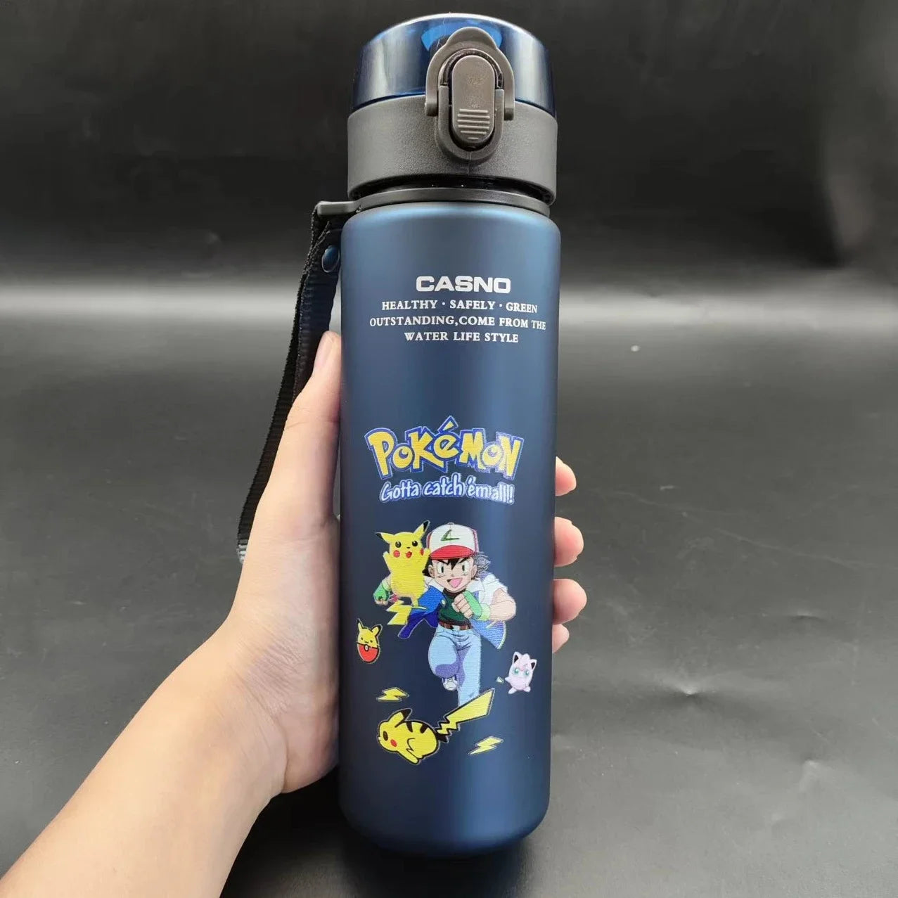 Pokémon 560ML Water Bottle – Pikachu & Squirtle Portable Sports Cup for Kids & Adults