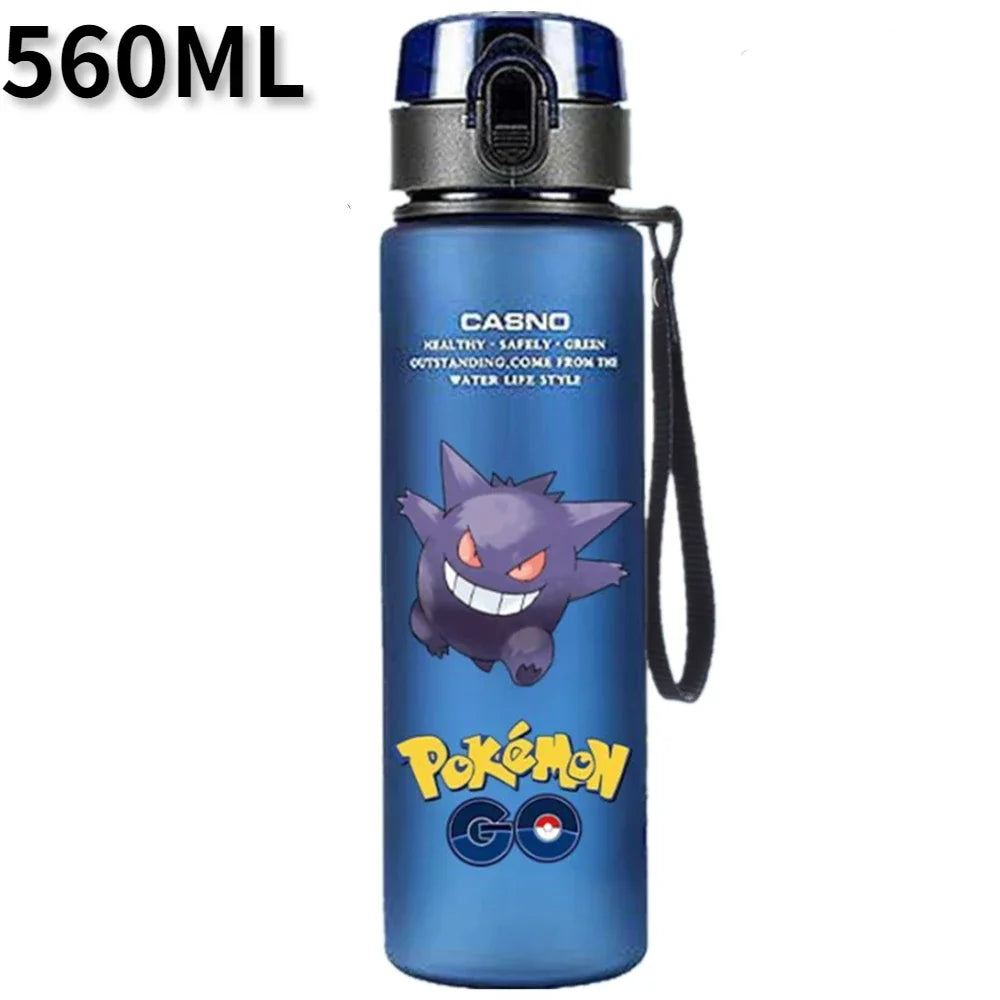 Pokémon 560ML Water Bottle – Pikachu & Squirtle Portable Sports Cup for Kids & Adults