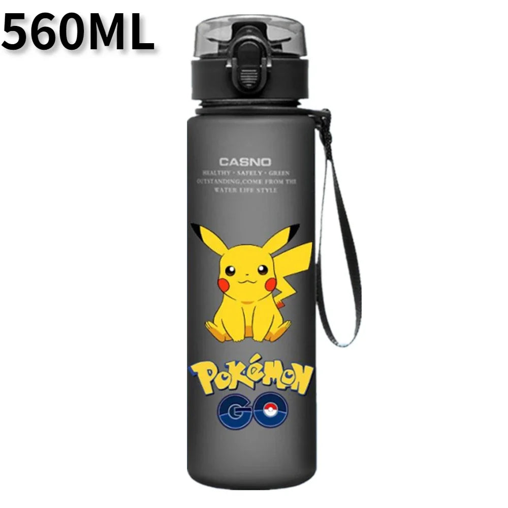 Pokémon 560ML Water Bottle – Pikachu & Squirtle Portable Sports Cup for Kids & Adults