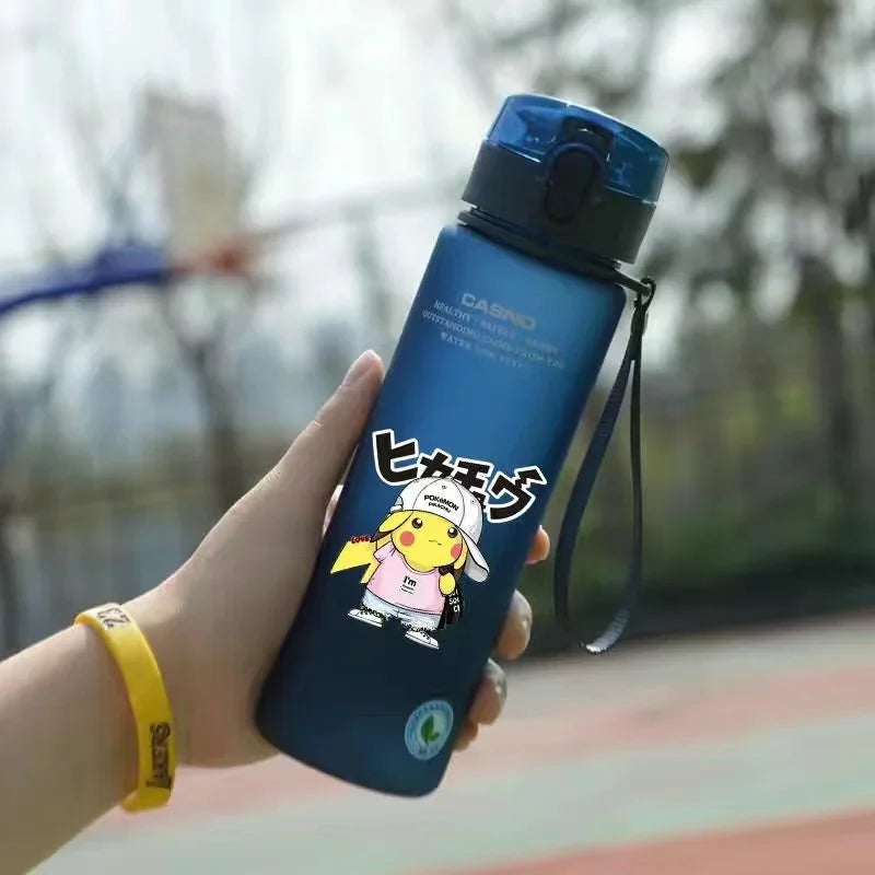 Pokémon 560ML Water Bottle – Pikachu & Squirtle Portable Sports Cup for Kids & Adults