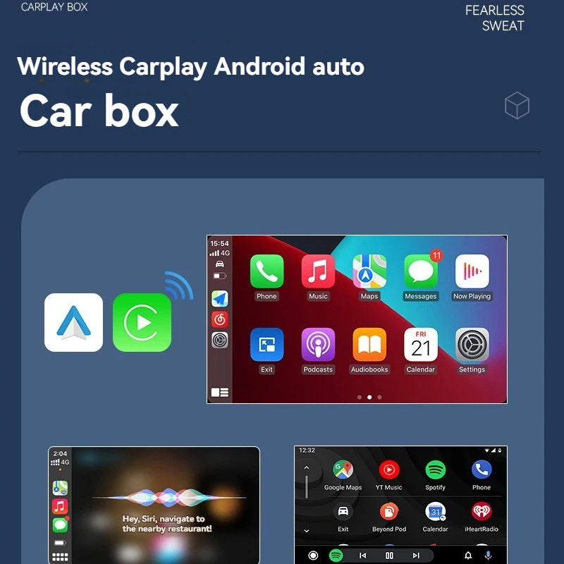 Plug & Play Car Adapter – Wireless CarPlay + Android Auto