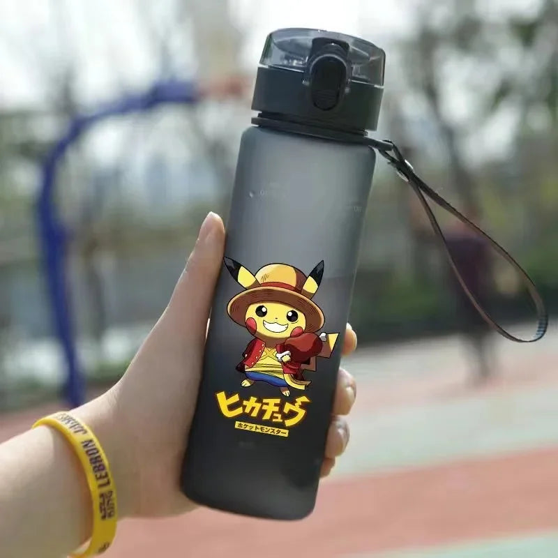 Pokémon 560ML Water Bottle – Pikachu & Squirtle Portable Sports Cup for Kids & Adults