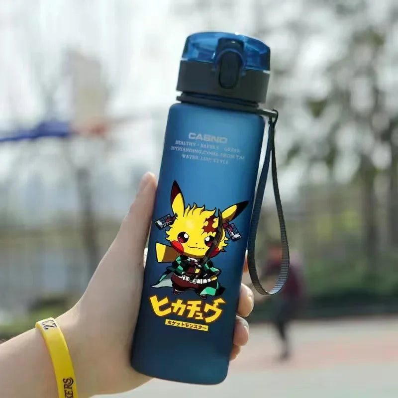 Pokémon 560ML Water Bottle – Pikachu & Squirtle Portable Sports Cup for Kids & Adults