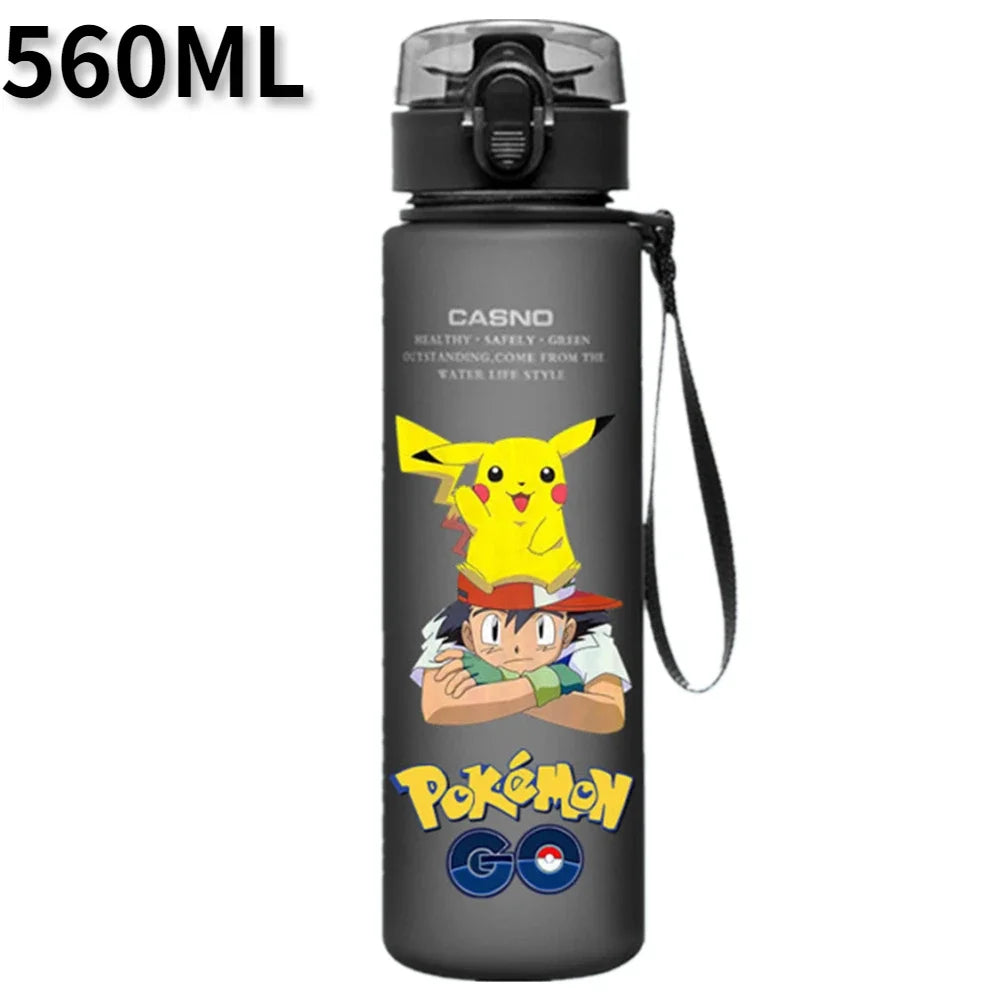 Pokémon 560ML Water Bottle – Pikachu & Squirtle Portable Sports Cup for Kids & Adults