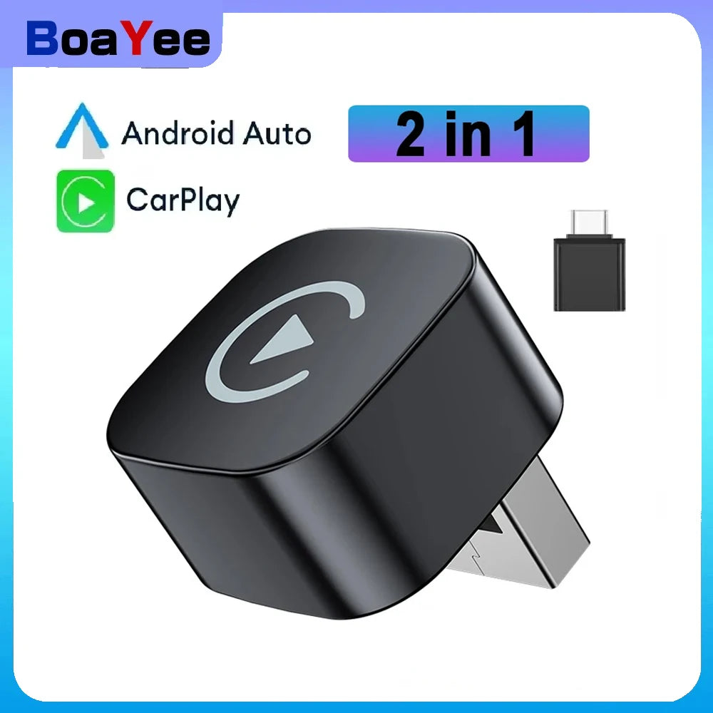 Plug & Play Car Adapter – Wireless CarPlay + Android Auto