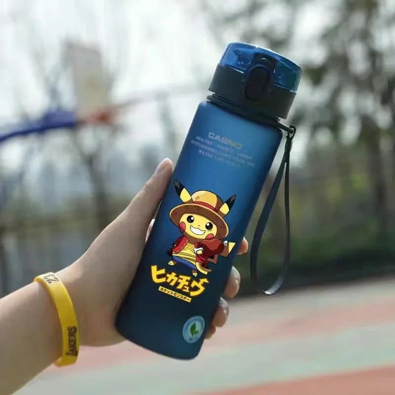 Pokémon 560ML Water Bottle – Pikachu & Squirtle Portable Sports Cup for Kids & Adults