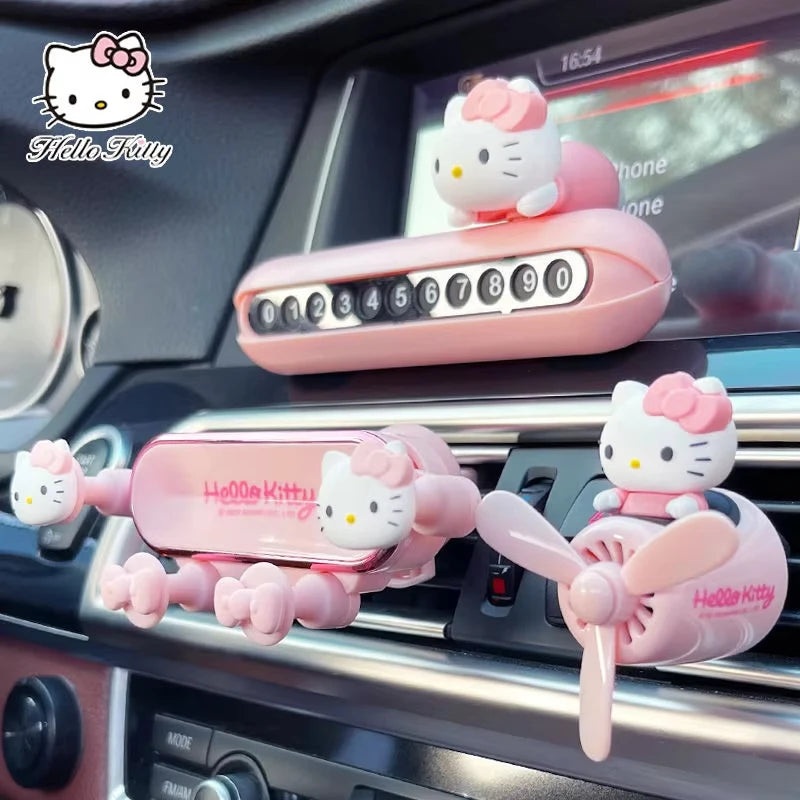 Stitch, Hello Kitty & More Cartoon Car Air Freshener – Cute Propeller Phone Holder & Aromatherapy Gift