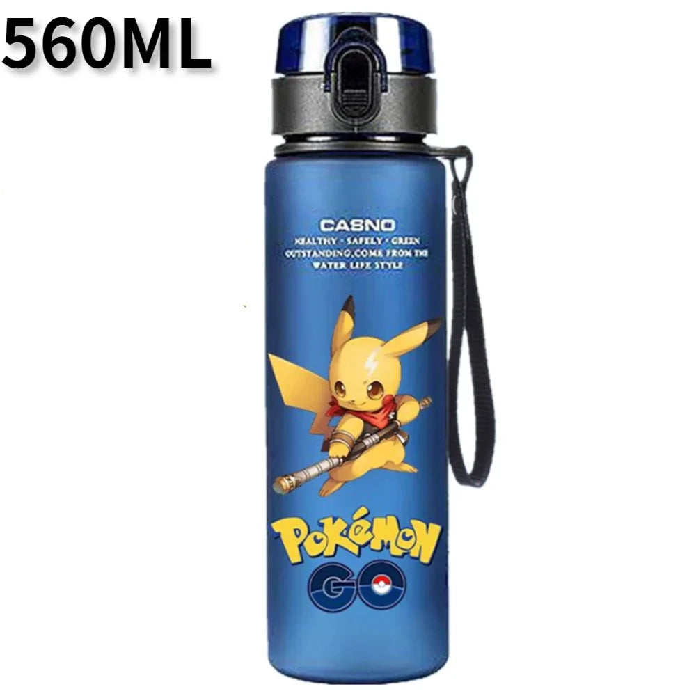 Pokémon 560ML Water Bottle – Pikachu & Squirtle Portable Sports Cup for Kids & Adults