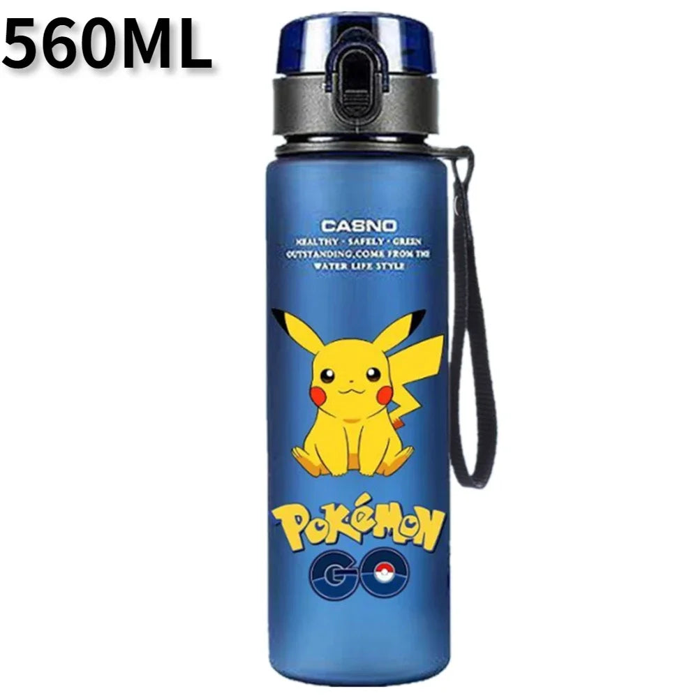 Pokémon 560ML Water Bottle – Pikachu & Squirtle Portable Sports Cup for Kids & Adults
