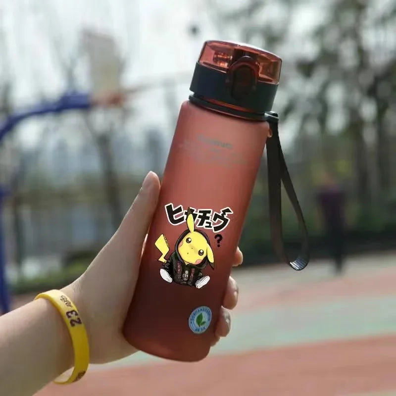 Pokémon 560ML Water Bottle – Pikachu & Squirtle Portable Sports Cup for Kids & Adults