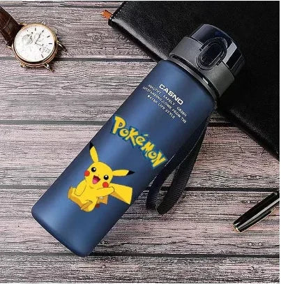 Pokémon 560ML Water Bottle – Pikachu & Squirtle Portable Sports Cup for Kids & Adults