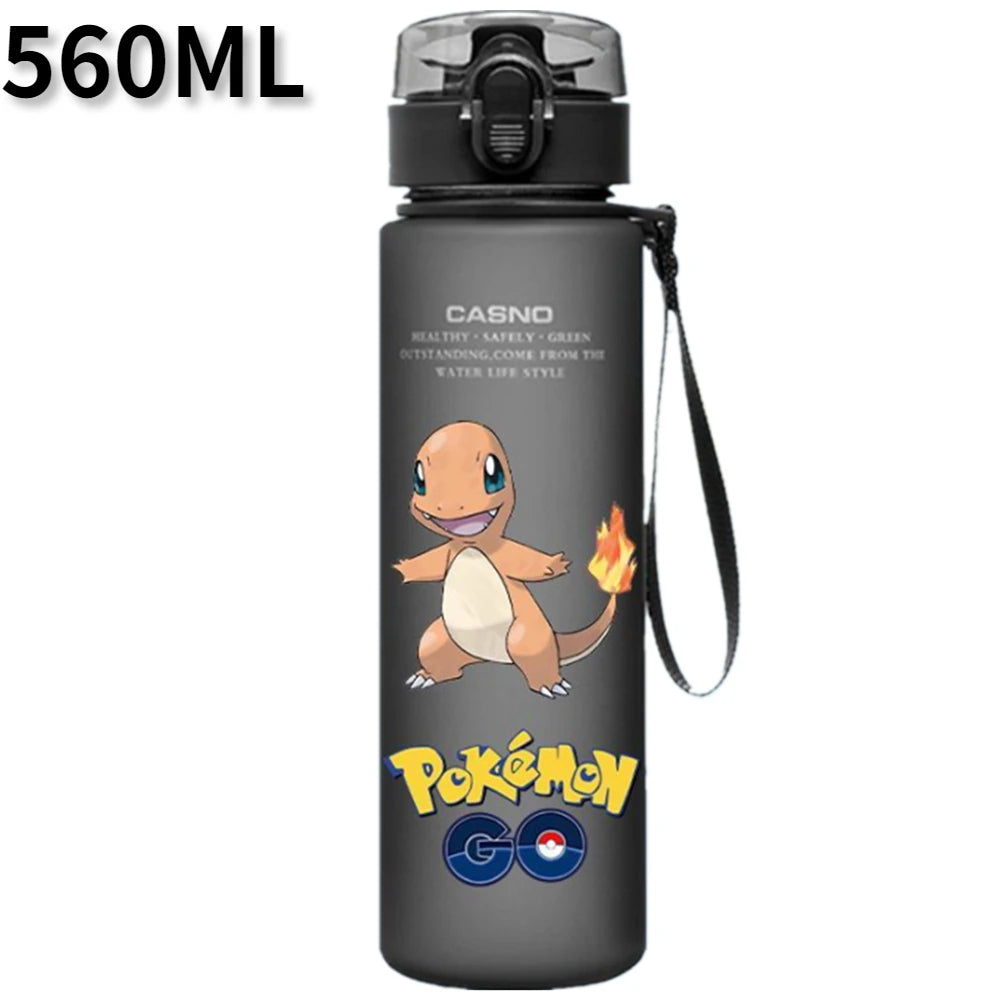 Pokémon 560ML Water Bottle – Pikachu & Squirtle Portable Sports Cup for Kids & Adults