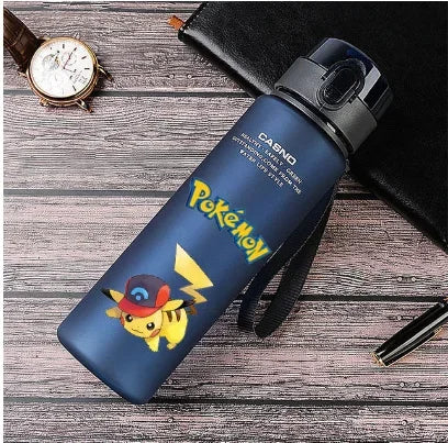 Pokémon 560ML Water Bottle – Pikachu & Squirtle Portable Sports Cup for Kids & Adults