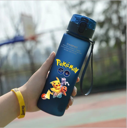 Pokémon 560ML Water Bottle – Pikachu & Squirtle Portable Sports Cup for Kids & Adults