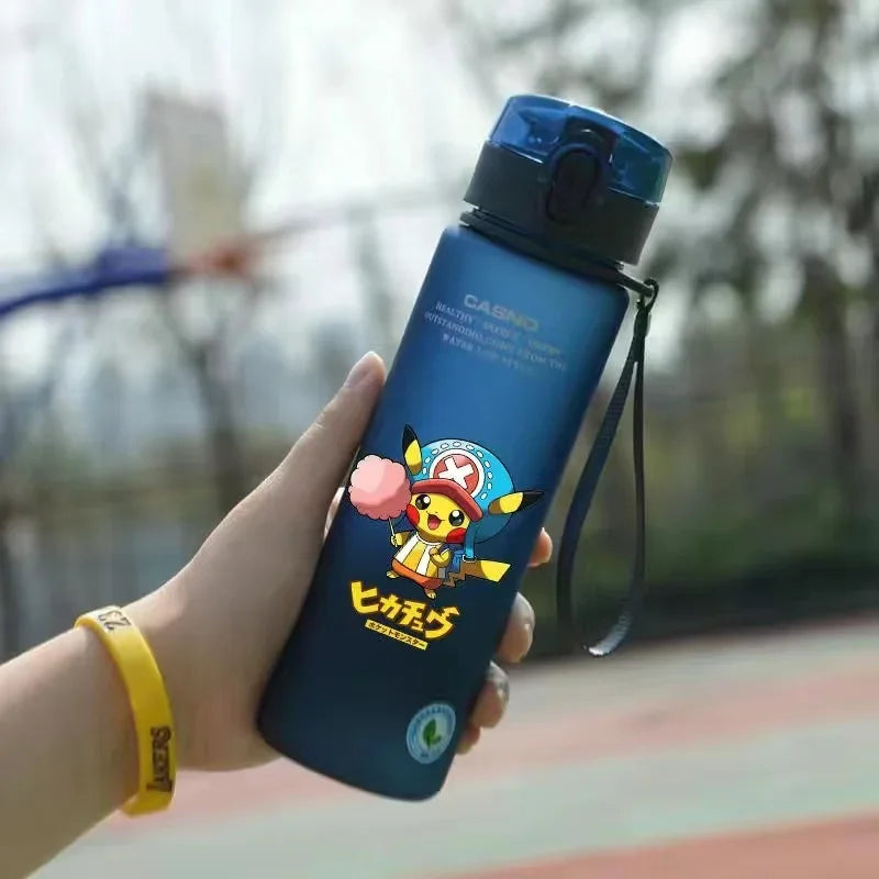 Pokémon 560ML Water Bottle – Pikachu & Squirtle Portable Sports Cup for Kids & Adults