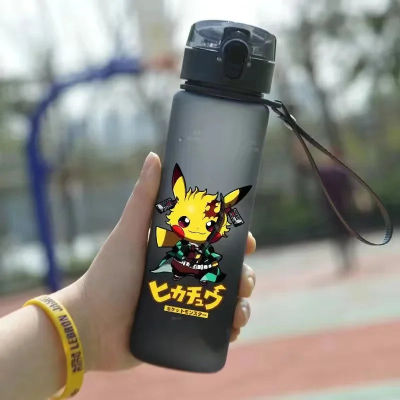 Pokémon 560ML Water Bottle – Pikachu & Squirtle Portable Sports Cup for Kids & Adults