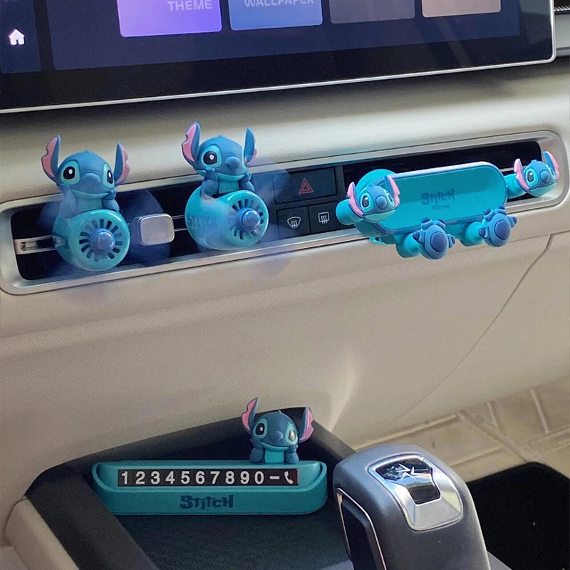 Stitch, Hello Kitty & More Cartoon Car Air Freshener – Cute Propeller Phone Holder & Aromatherapy Gift
