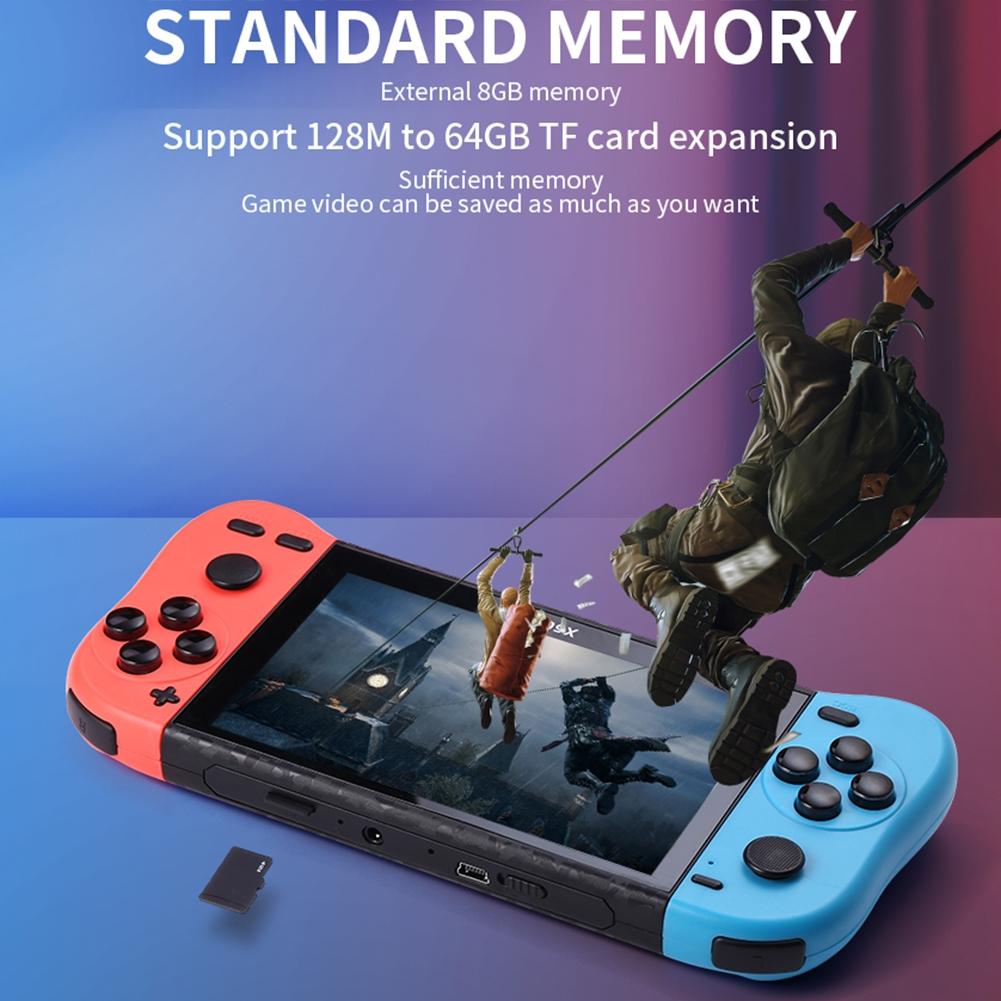 Double Player Handheld Game Console With 6000+ Games - 5.1 Screen - Red+Blue