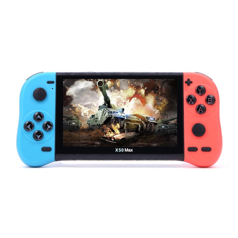 Double Player Handheld Game Console With 6000+ Games - 5.1 Screen - Red+Blue
