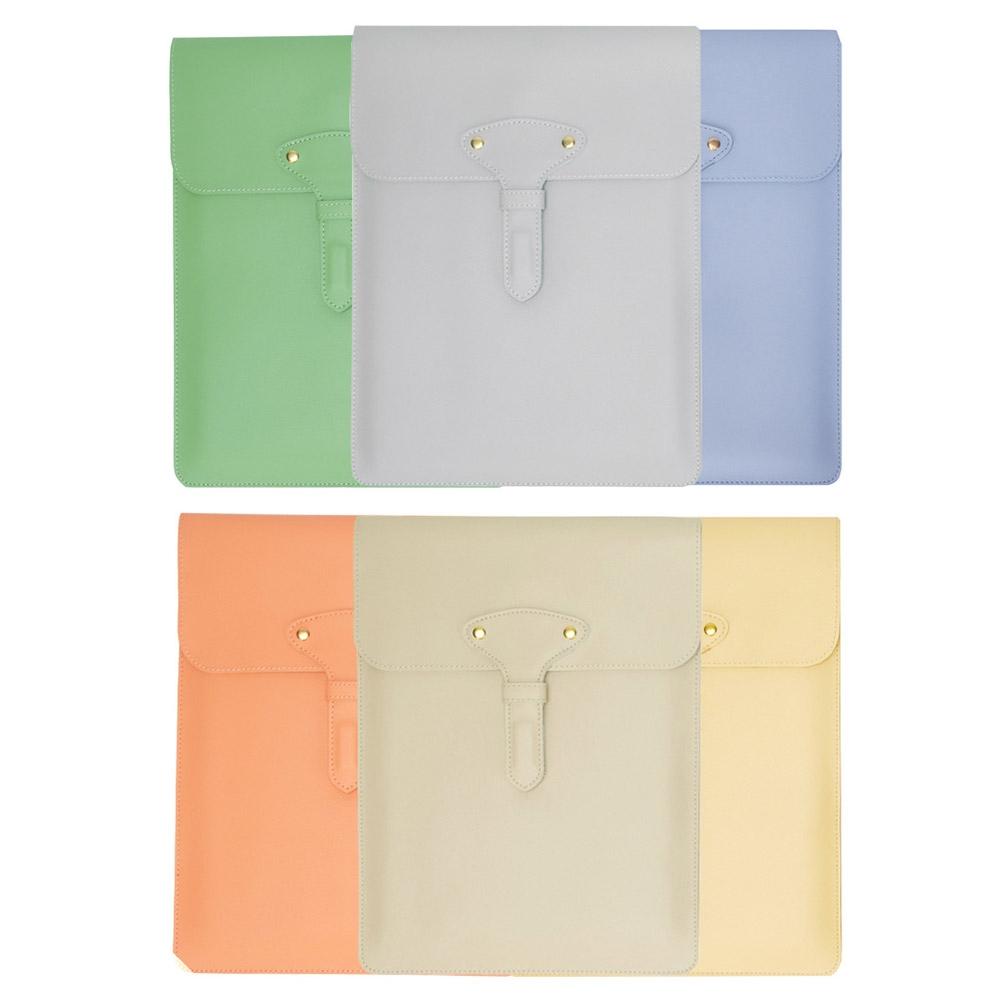 3-in-1 Waterproof Leather Laptop Liner Bag - 14 Inches - Light Yellow