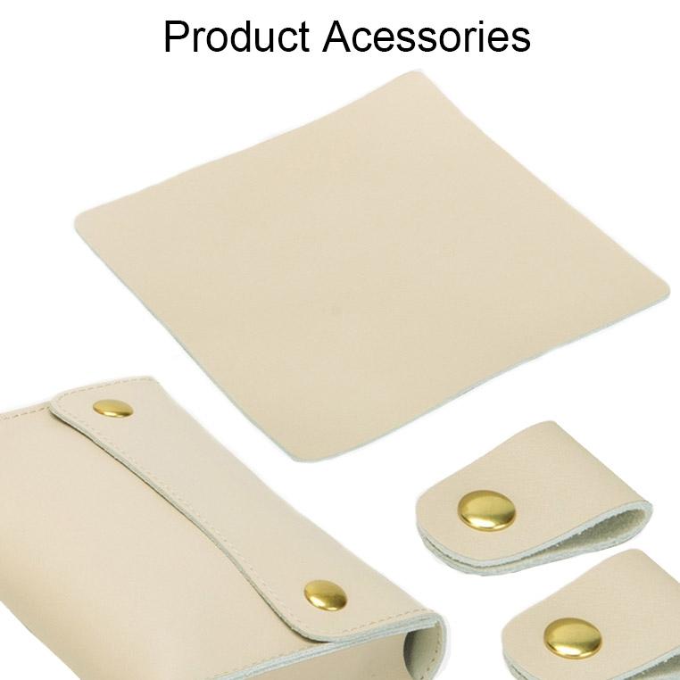 3-in-1 Waterproof Leather Laptop Liner Bag - 14 Inches - Light Yellow