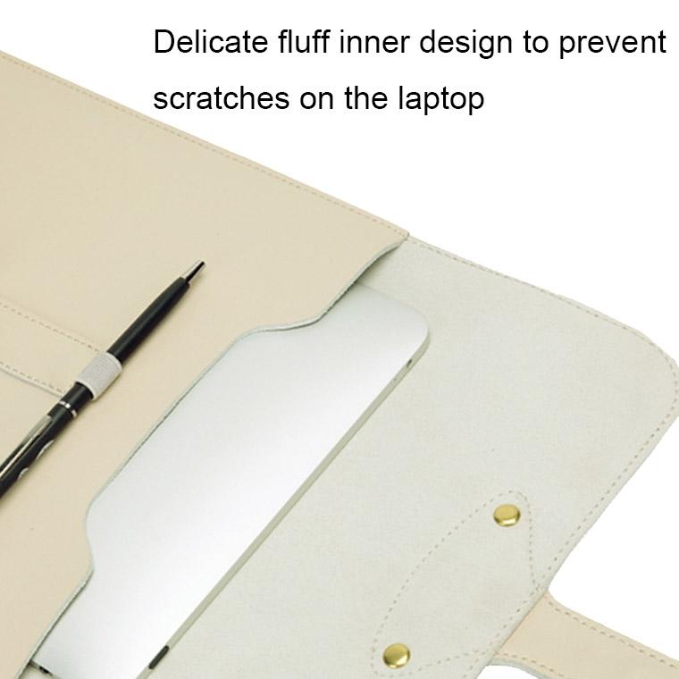 3-in-1 Waterproof Leather Laptop Liner Bag - 14 Inches - Honeydet Oranges