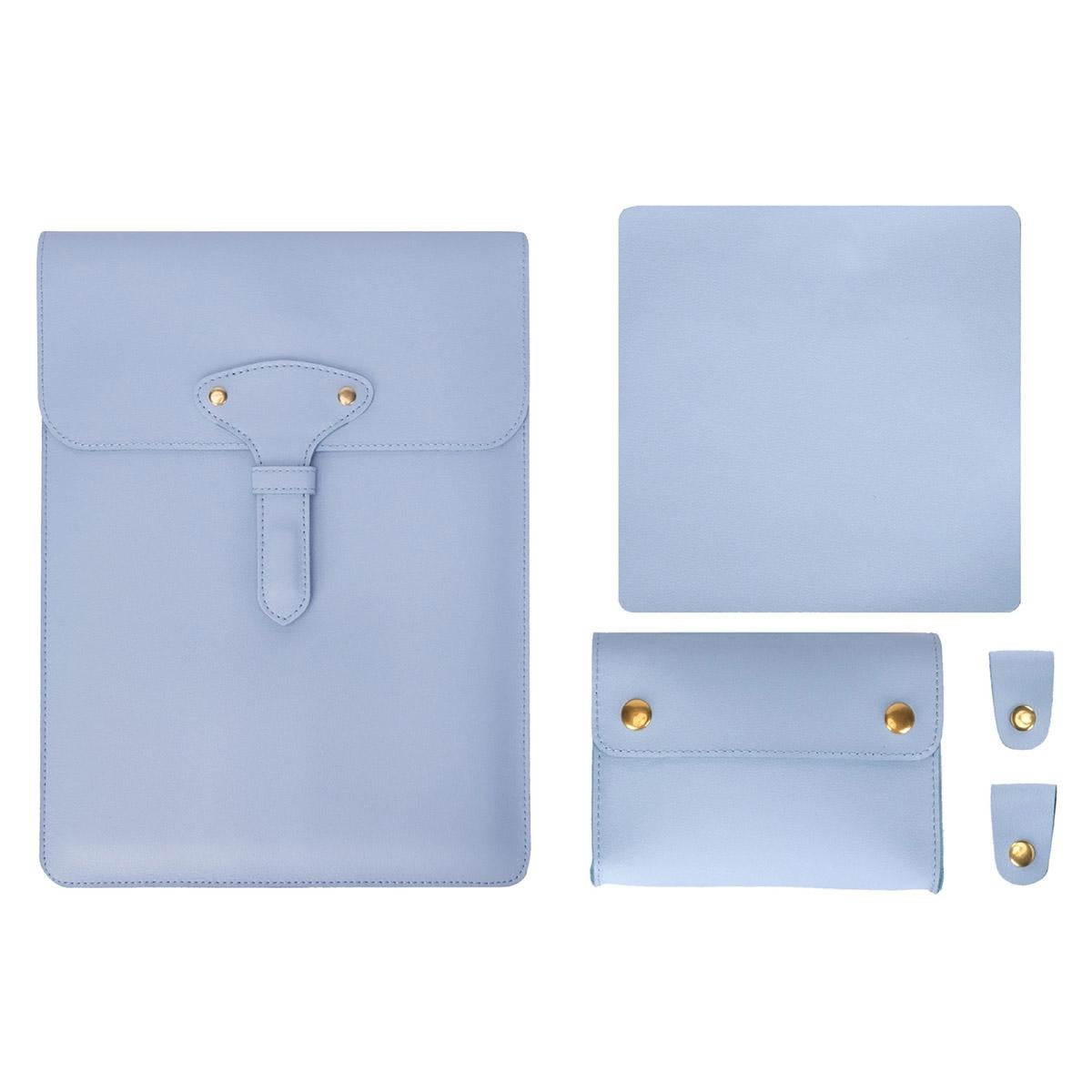 3-in-1 Waterproof Leather Laptop Liner Bag - 14 Inches - Honeydet Oranges
