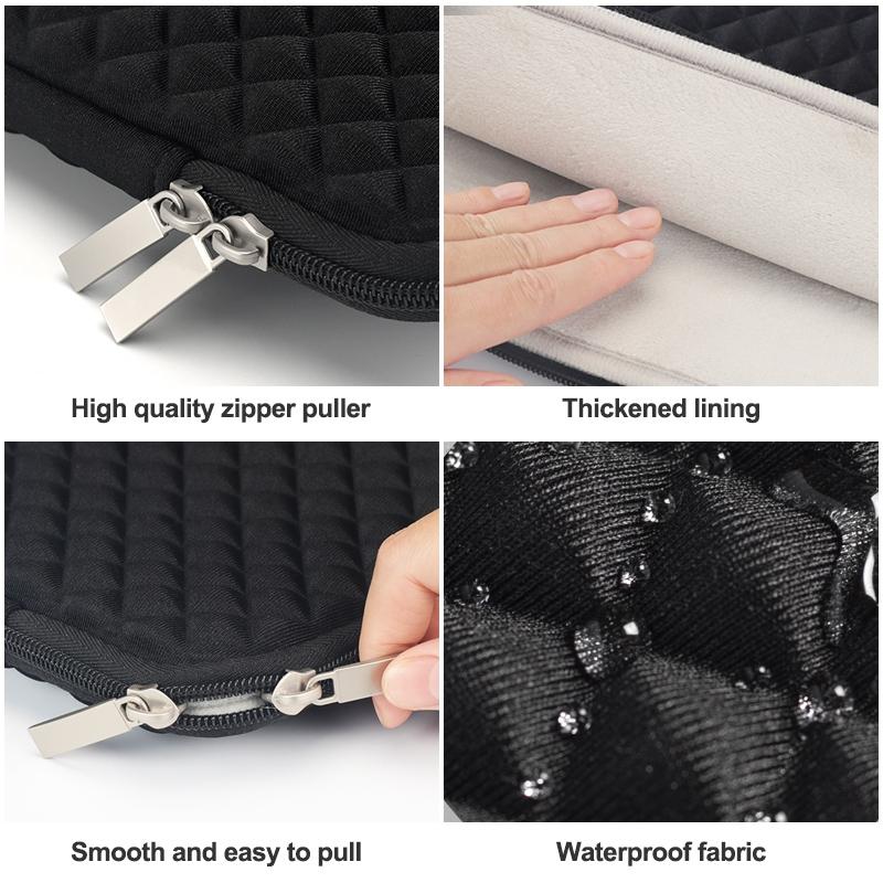 12-13 Inch Diamond Texture Laptop Liner Bag In Black - Lb0146F