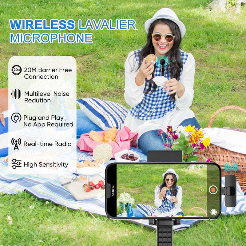 Hridz K9 Wireless Rechargeable 2 in 1 fast connection Microphone For fast connection Port Devices Recording Interview