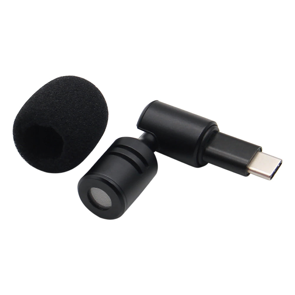 HRIDZ Portable Mini Microphone 3.5mm Stereo Type-C Flexural Bendable Mic - 3-pole