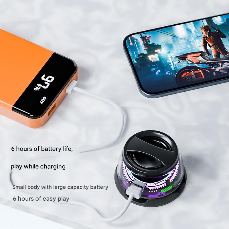 G300 Magnetic Suction Bluetooth Speaker - RGB Lights, 40mm Driver, 6H Playtime(Orange)
