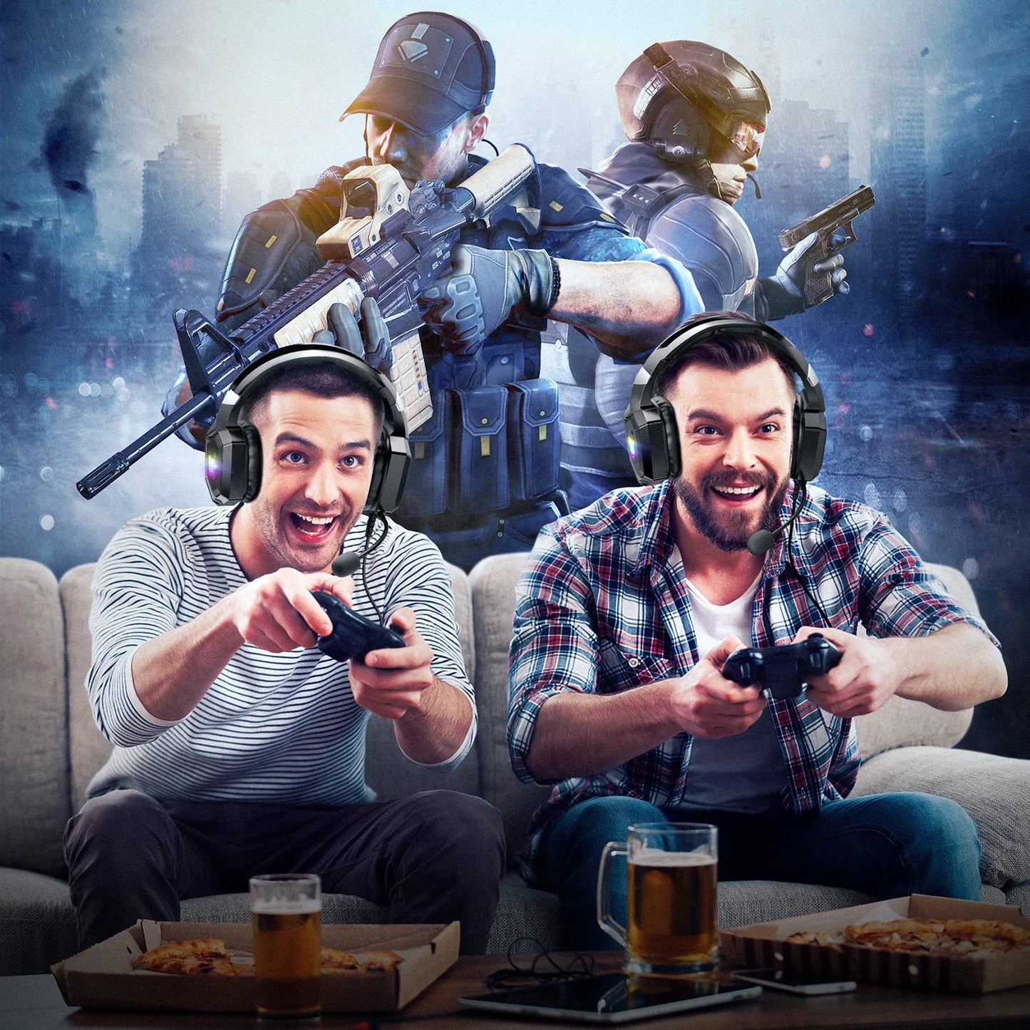 K8 Gaming Headphones – RGB Glow, Flexible Mic, Immersive Sound for PC & Console