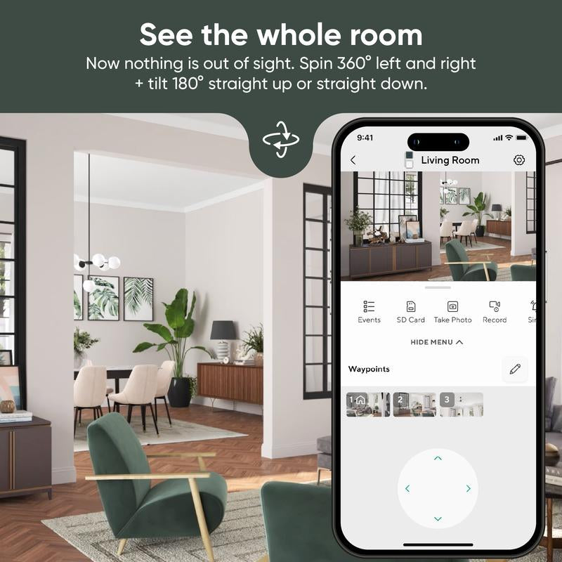 Wyze Cam Pan V3 — #1 Security Camera Worldwide! Wired, Indoor/Outdoor Pan Tilt Zoom (PTZ) W/ 360 Degree Motion Tracking, Color Night Vision, HD, WIFI