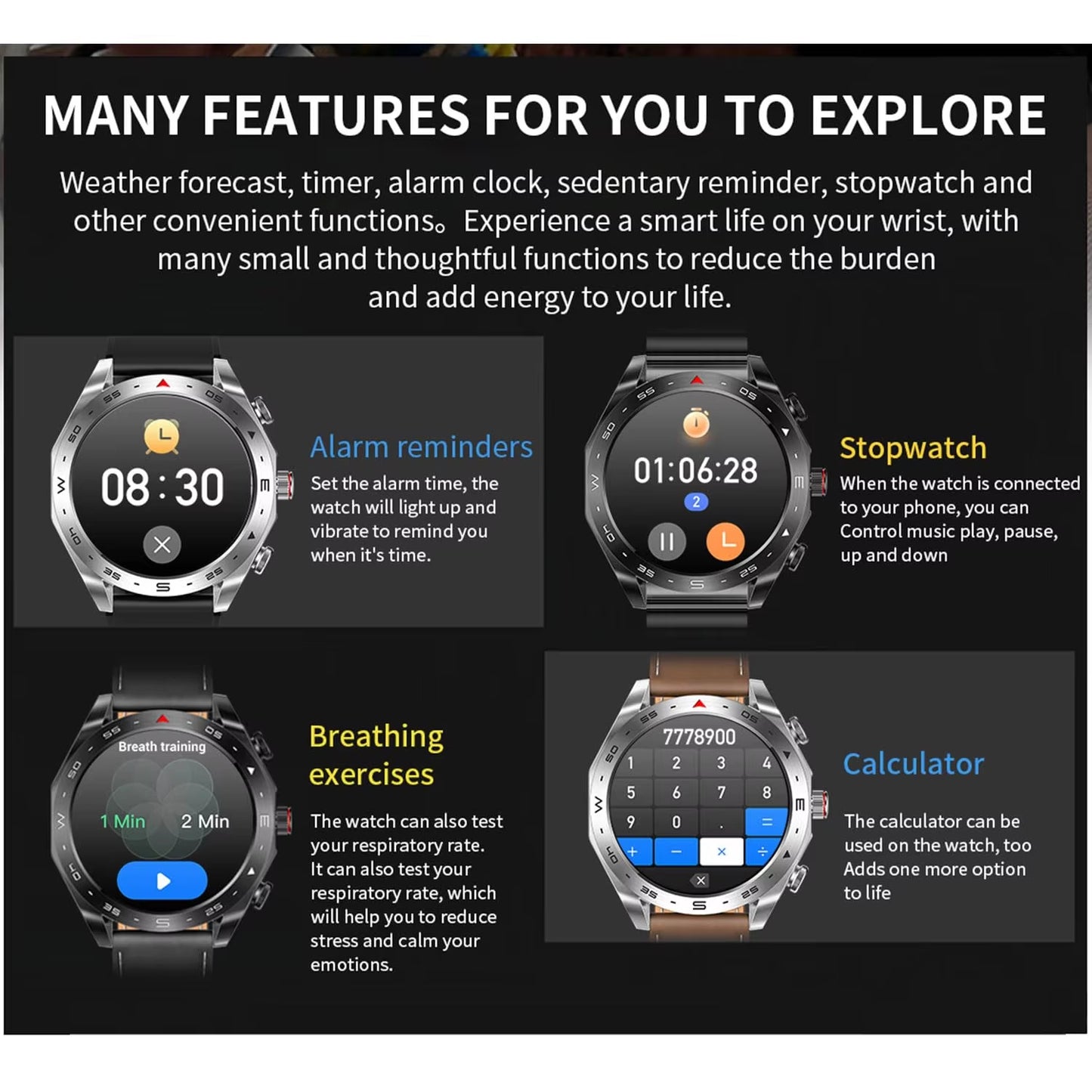 T95 Smartwatch with Built-In TWS Noise Cancelling Earbuds
