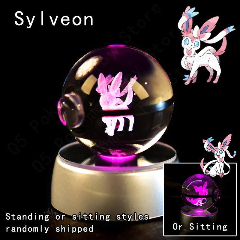 Pokémon LED Crystal Ball – 3D Glass Pokéball Lamp with Pikachu, Mewtwo, Charizard & More, COLLECT THEM ALL!
