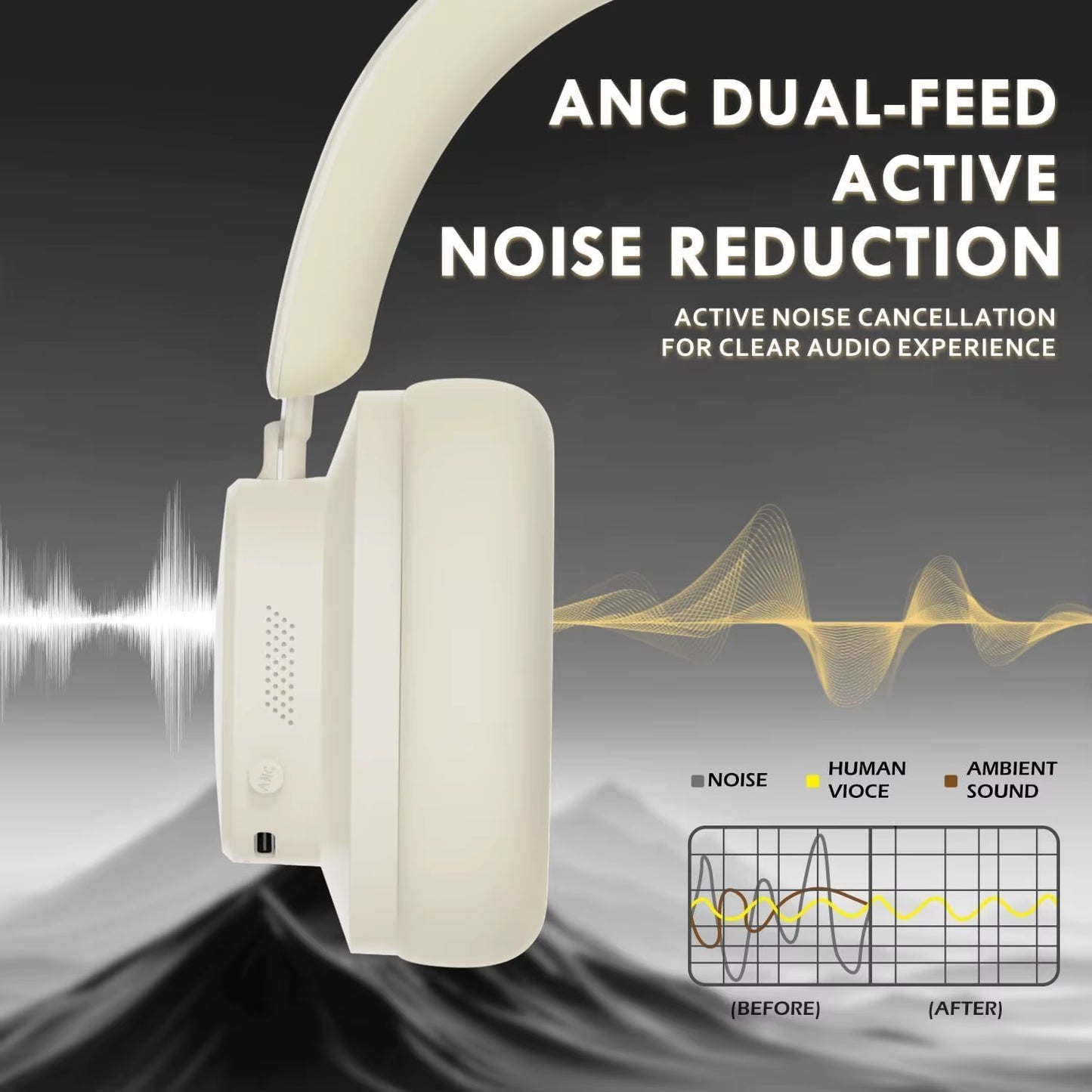 Attack Shark G500 – Wireless ANC Gaming Headphones
