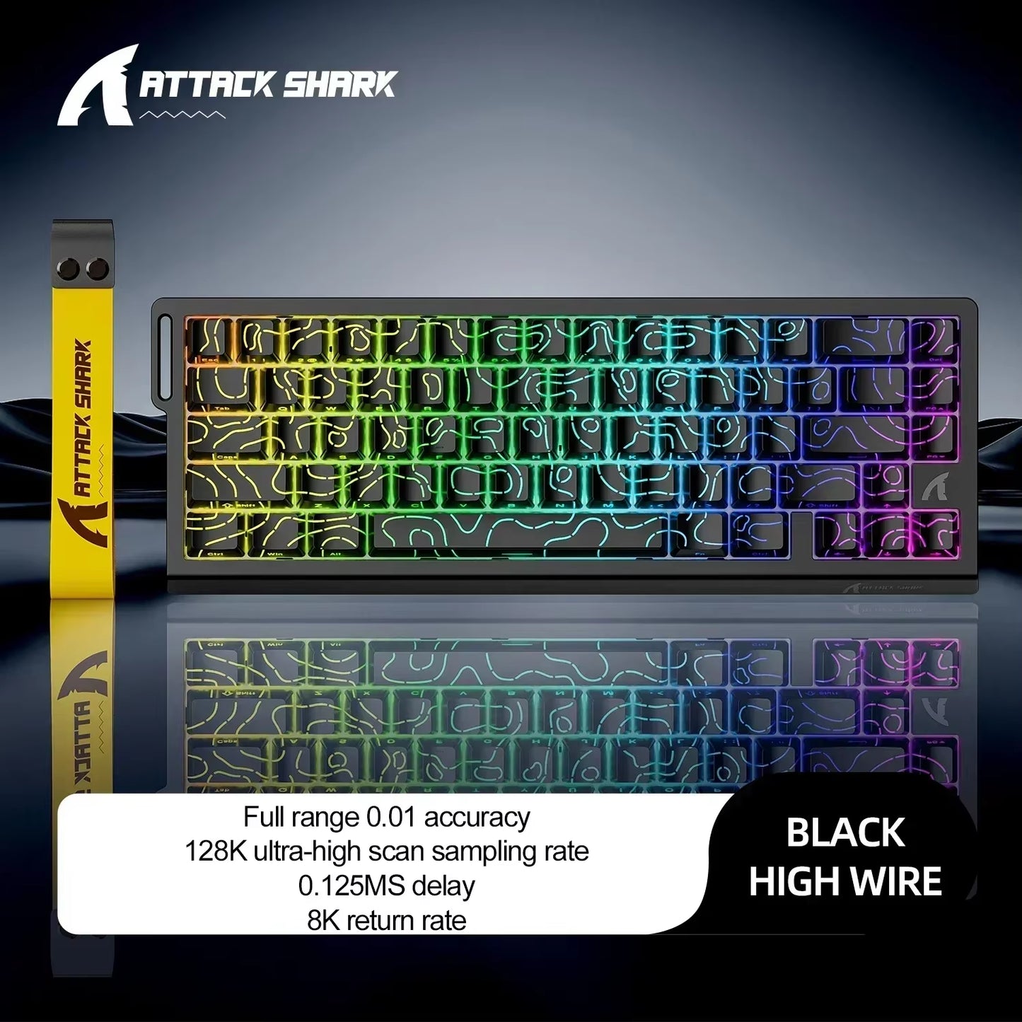 ATTACK SHARK X68HE Wired Gaming Keyboard Magnetic Switch RGB 8K E-Sports Mechanical Keyboard 0.01Mm RT Accuracy 128K Scan Rate