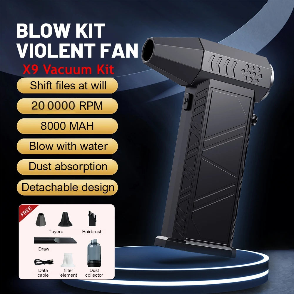 X6/X9 Jet Blower – Ultra-Powerful 200,000RPM Dust Cleaner with Type-C Charging & Turbo Boost