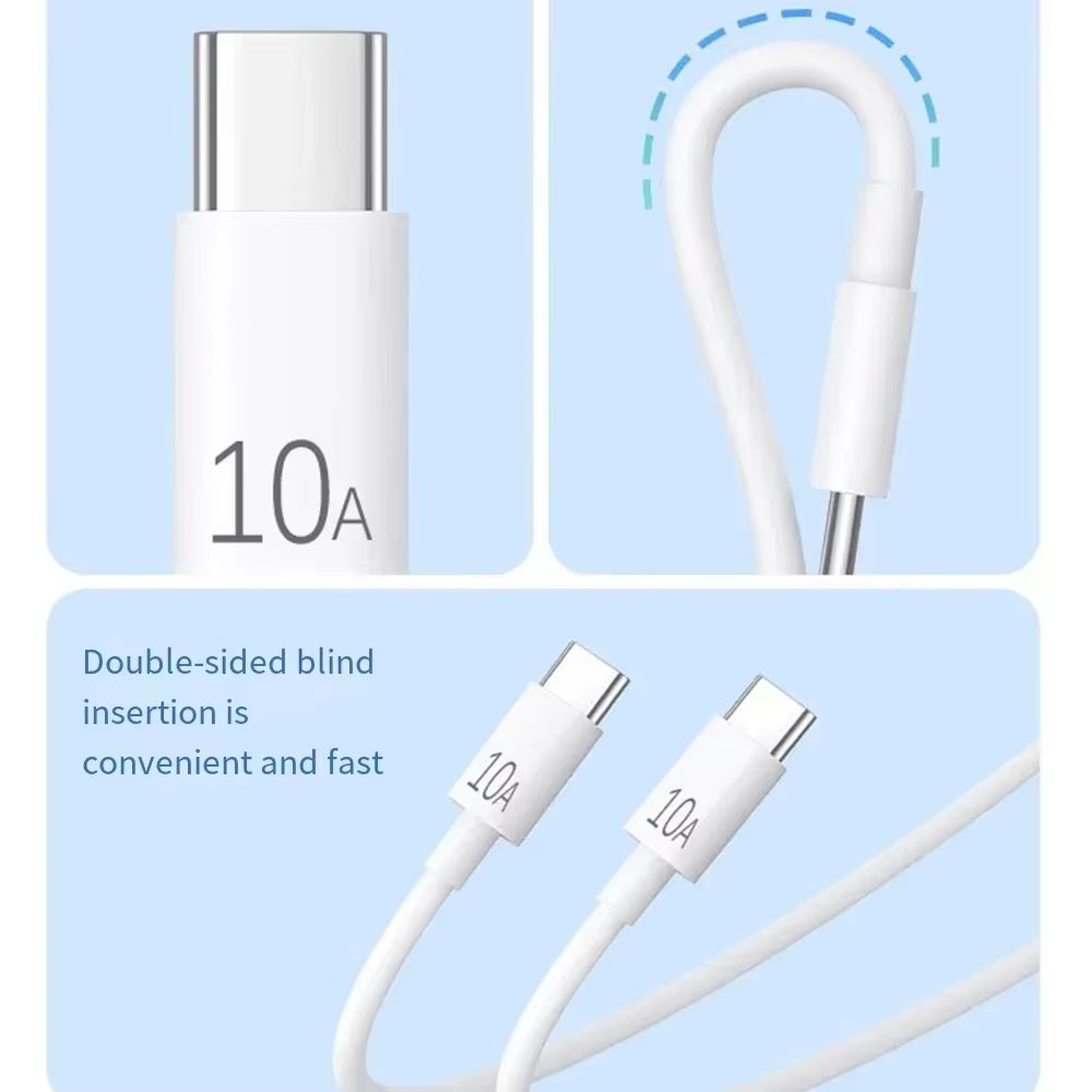 Universal 120W Charging Cable – Dual USB-C, 10A Power Delivery, Fast Sync & Charge