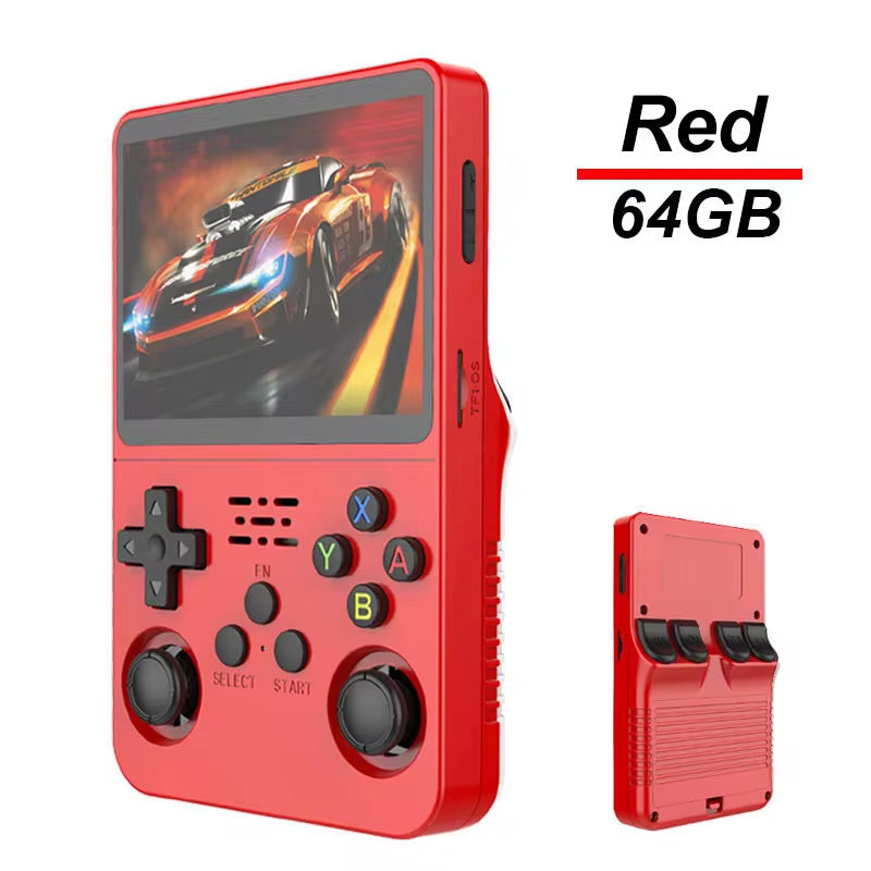 R36S Handheld Game Console – 3.5” IPS Screen, 64GB/128GB Retro Games, ArkOS System