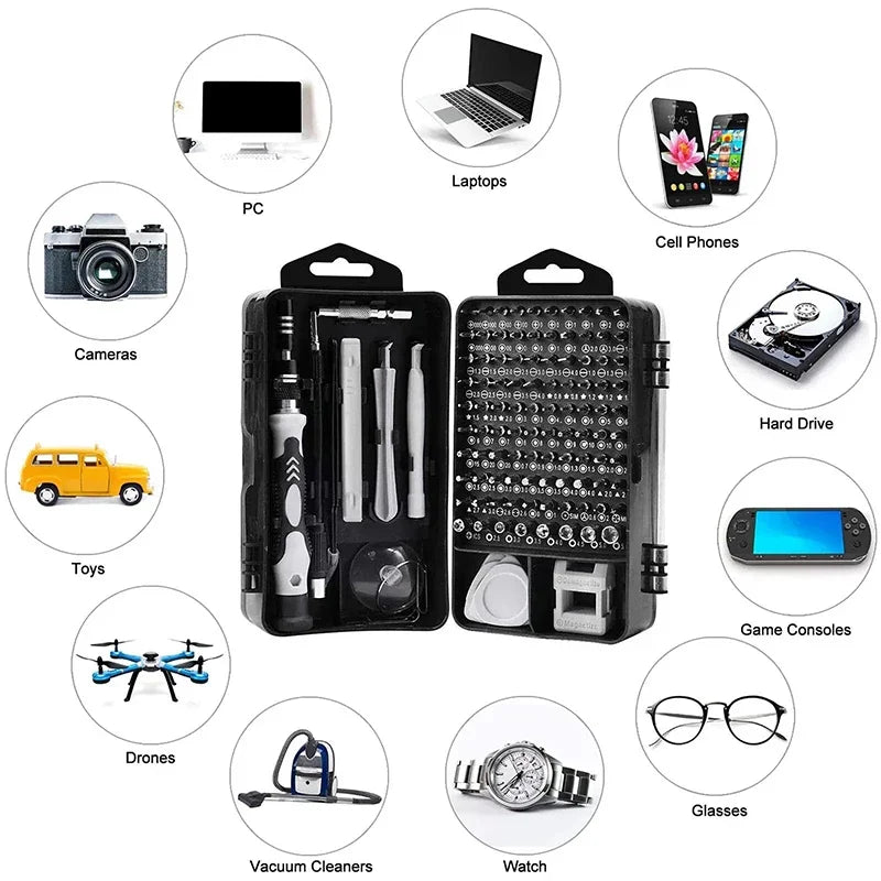 Tech Wiz FixPro – 115-in-1 Precision Screwdriver Set with Magnetic Bits & Compact Carry Case