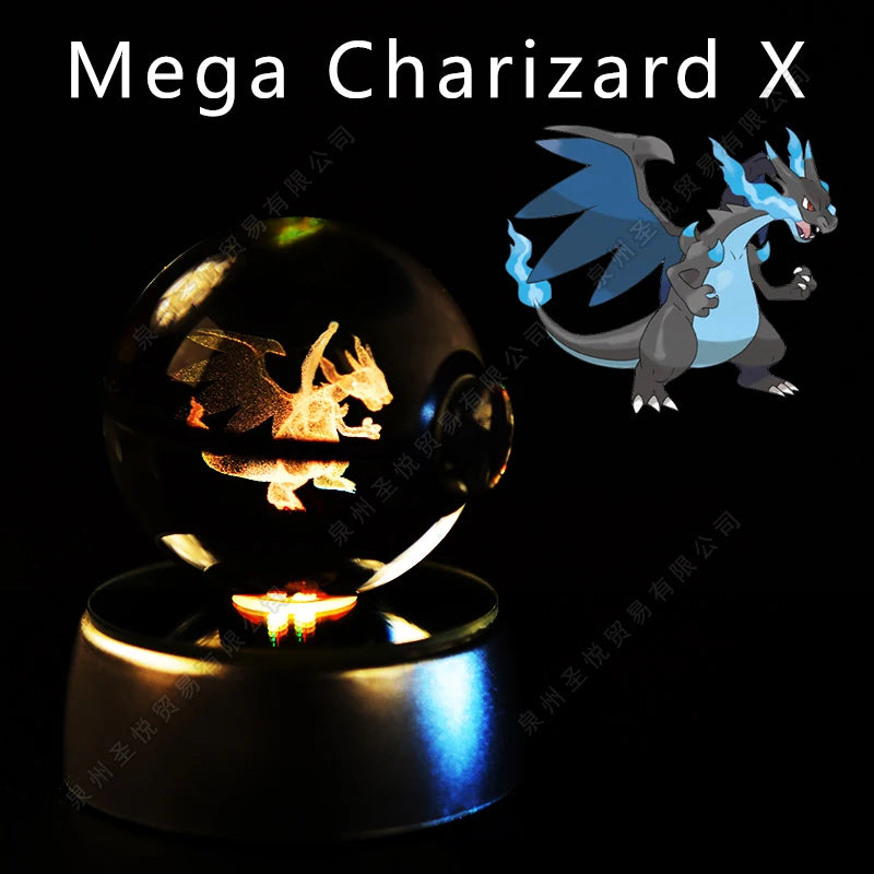 Pokémon LED Crystal Ball – 3D Glass Pokéball Lamp with Pikachu, Mewtwo, Charizard & More, COLLECT THEM ALL!