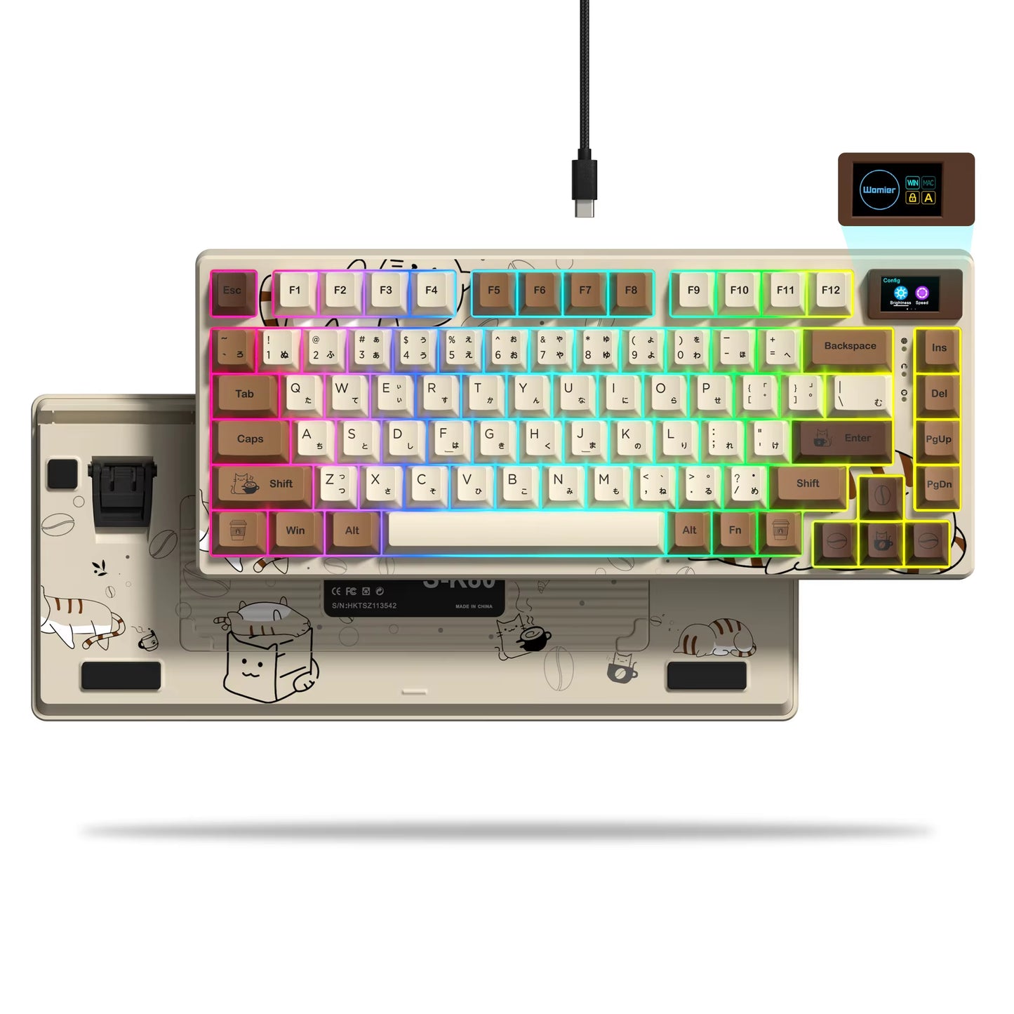 Mechanical Gaming Keyboard – OLED Display, Hot-Swappable Keys, RGB Pudding Backlight